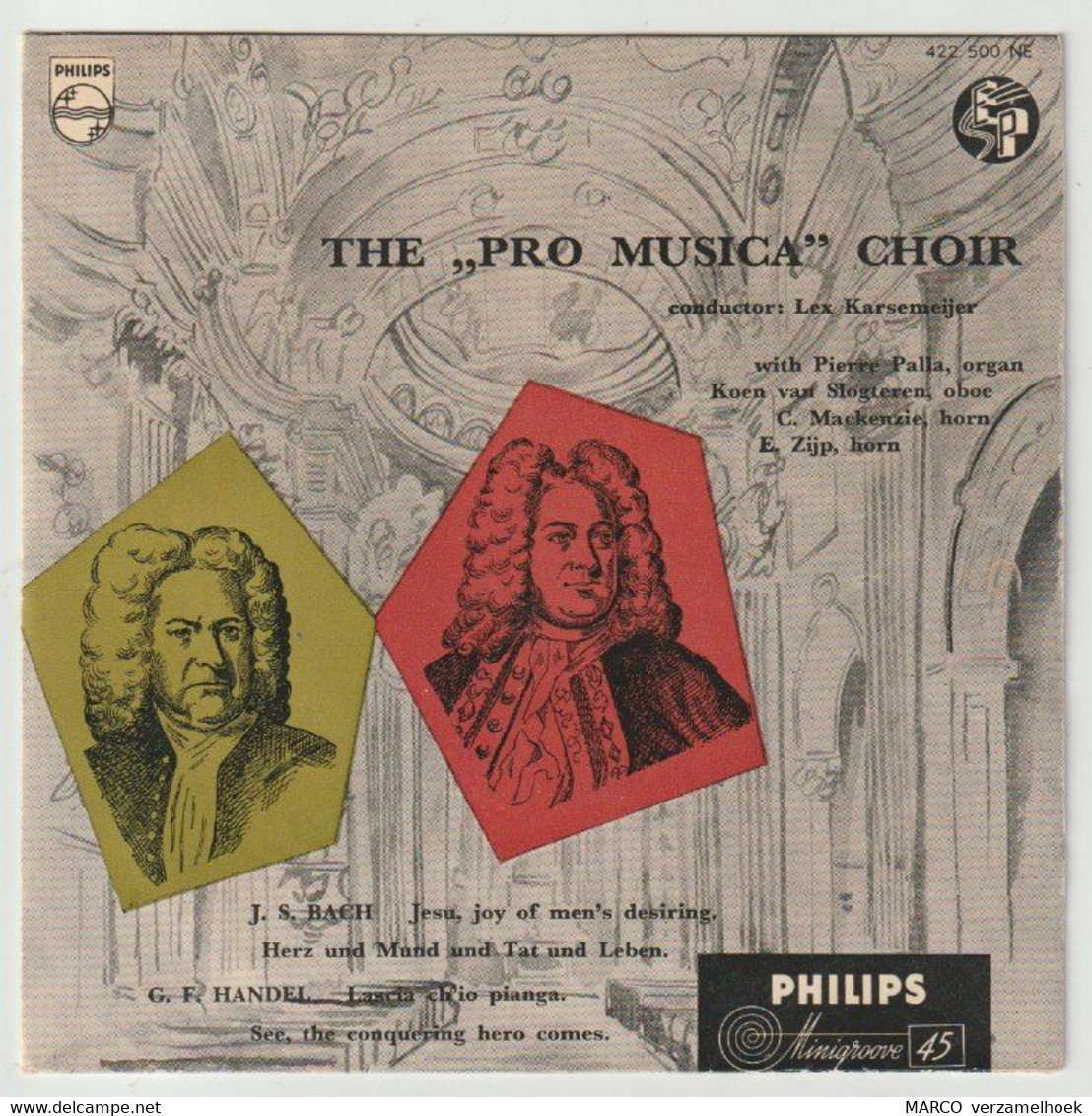 45T Single The Pro Musica Choir Bach-handel PHILIPS Minigroove 422 500 - Opera / Operette