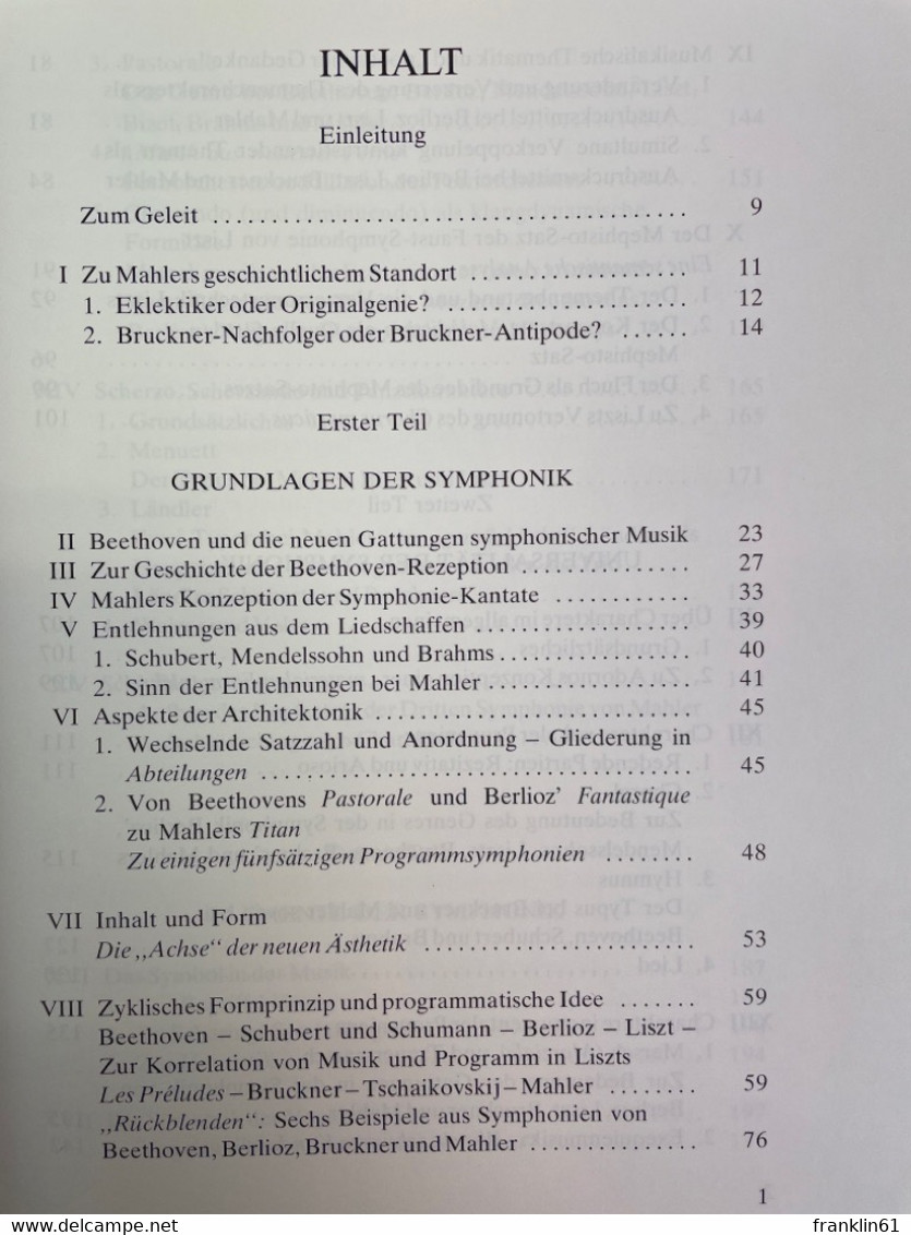 Gustav Mahler; Band 2., Mahler Und Die Symphonik Des 19. Jahrhunderts In Neuer Deutung : Zur Grundlegung Einer - Music