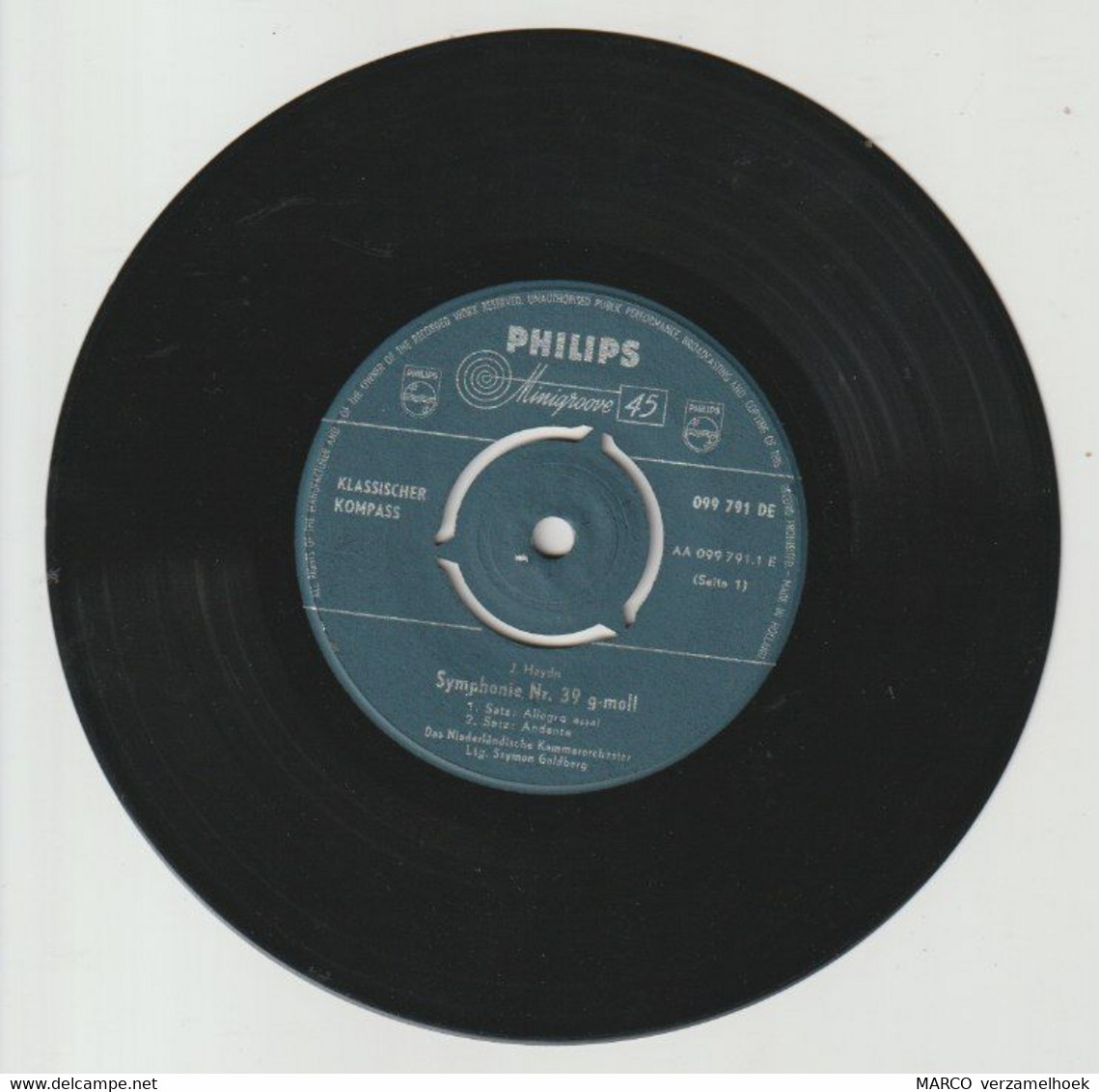 45T Single Klassiek Kompas 1959 PHILIPS Minigroove 099 791 - Oper & Operette