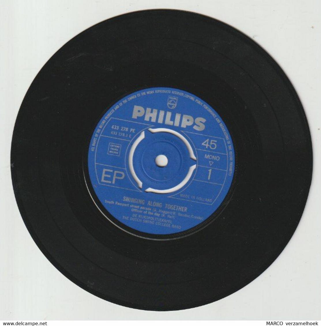 45T Single Dutch Swing College Band - De Rijkspolitiekapel 1964 PHILIPS 433 278 - Andere - Nederlandstalig