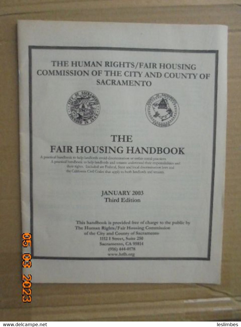 Fair Housing Handbook (January 2003, Third Edition) Human Rights / Fair Housing Commission Of The County Of Sacramento - 1950-Maintenant