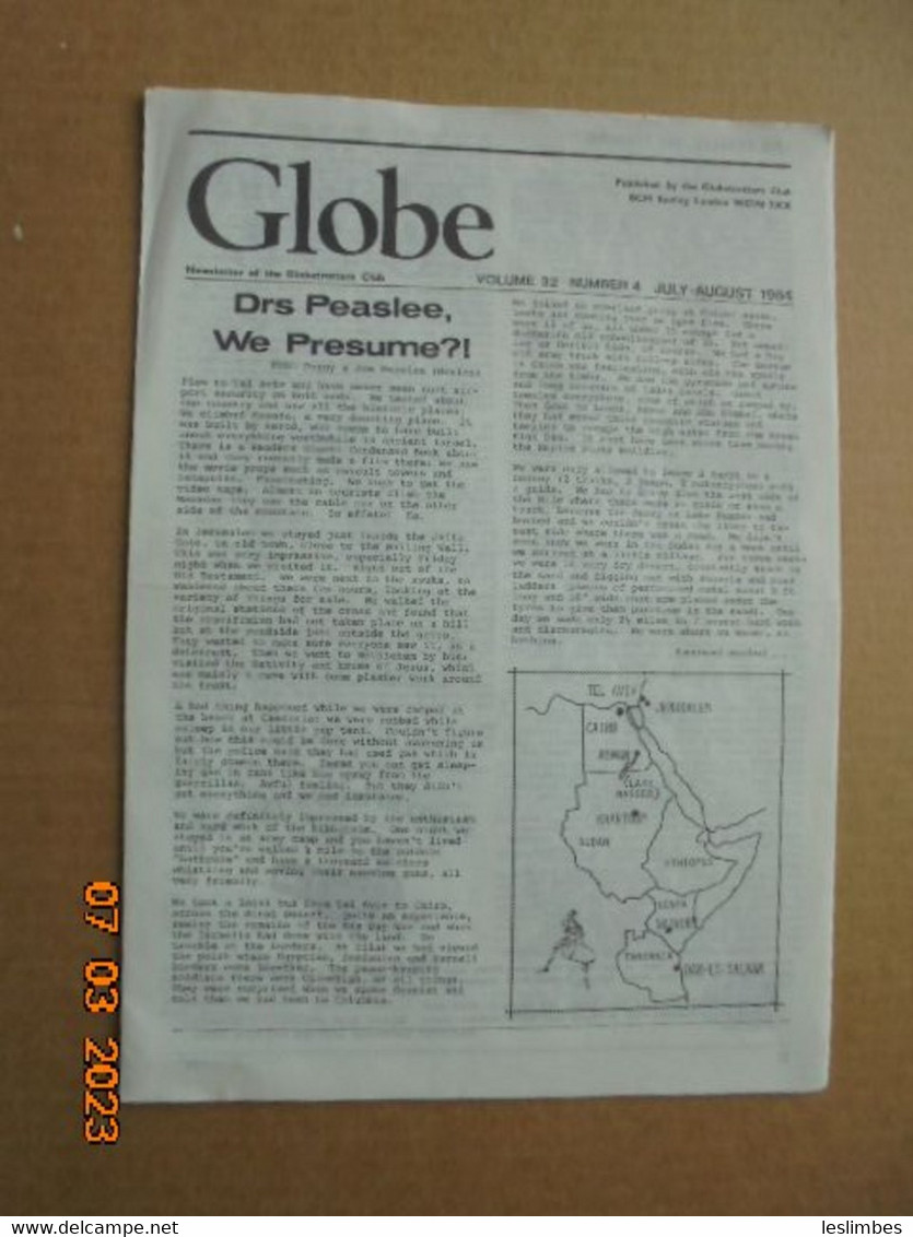 Globe - Newsletter Of The Globetrotters Club (London) Vol.32, No.4, July/August 1984 - Viajes/Exploración