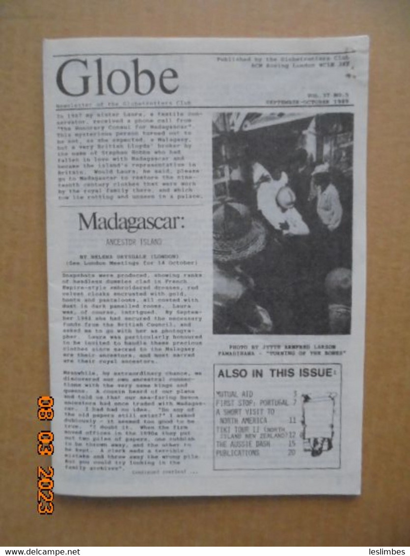 Globe - Newsletter Of The Globetrotters Club (London) Vol.37, No.5, September/October 1989 - Reizen/ Ontdekking