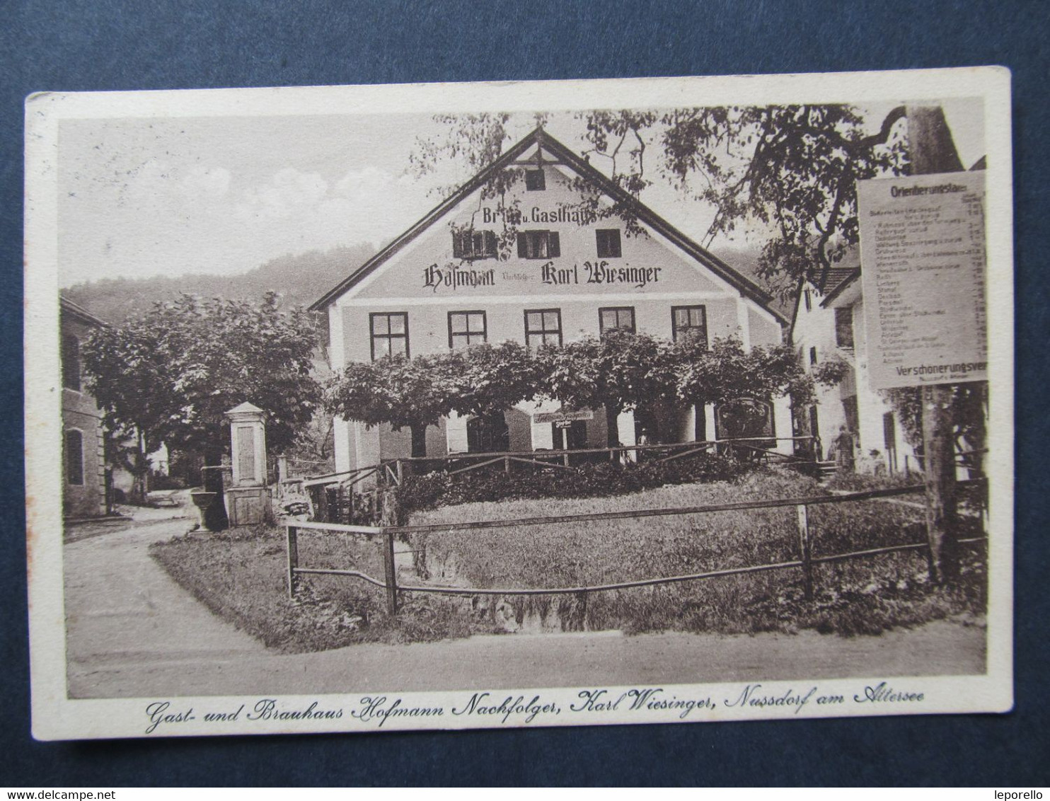 AK Nußdorf Am Attersee Gasthaus Wiesinger B. Vöcklabruck 1932  //// D*55285 - Attersee-Orte