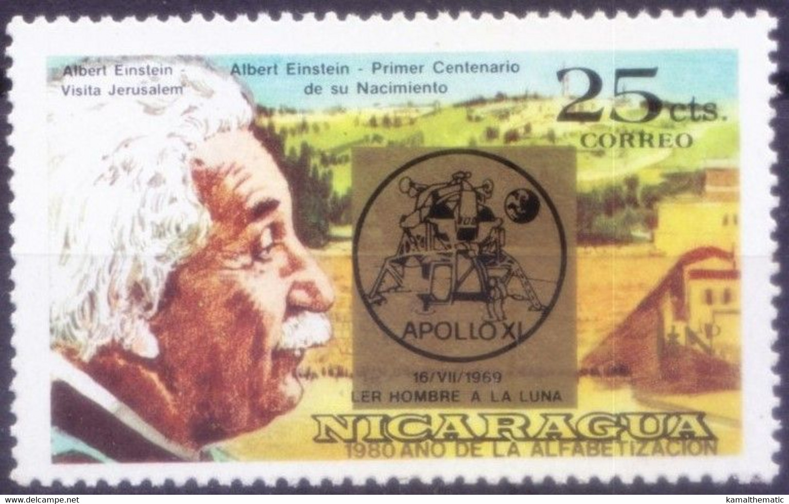 Nicaragua 1980 MNH, Einstein Nobel Physics, OVP Space Apollo XI - Albert Einstein