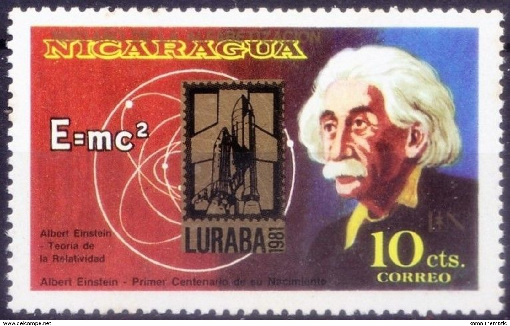 Nicaragua 1981 MNH No Gum, Einstein Nobel Physics, OVP Space Luraba - Albert Einstein
