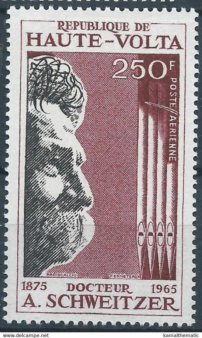 Upper Volta 1967 MNH, Albert Schweitzer Medical Health Missionary Nobel Peace - Albert Schweitzer