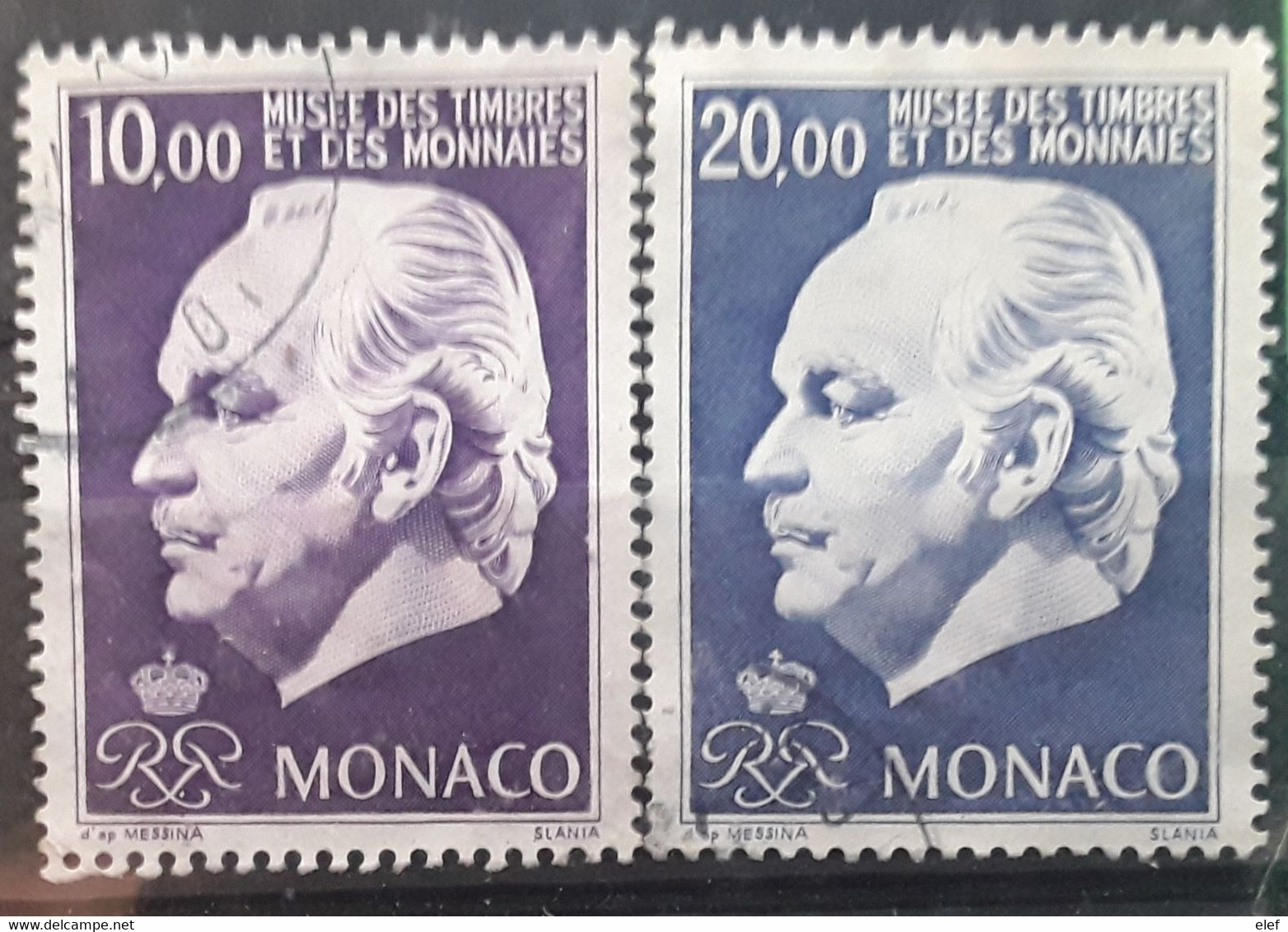 MONACO 1996 , S A S Prince Rainier III , Yvert 2033 & 2035, 10 F Violet  & 20 F Bleu ,obl , TB - Gebruikt