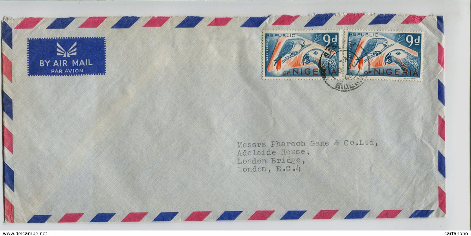 NIGERIA  - Affranchissement Sur Lettre - Oiseaux Perroquets - Nigeria (1961-...)