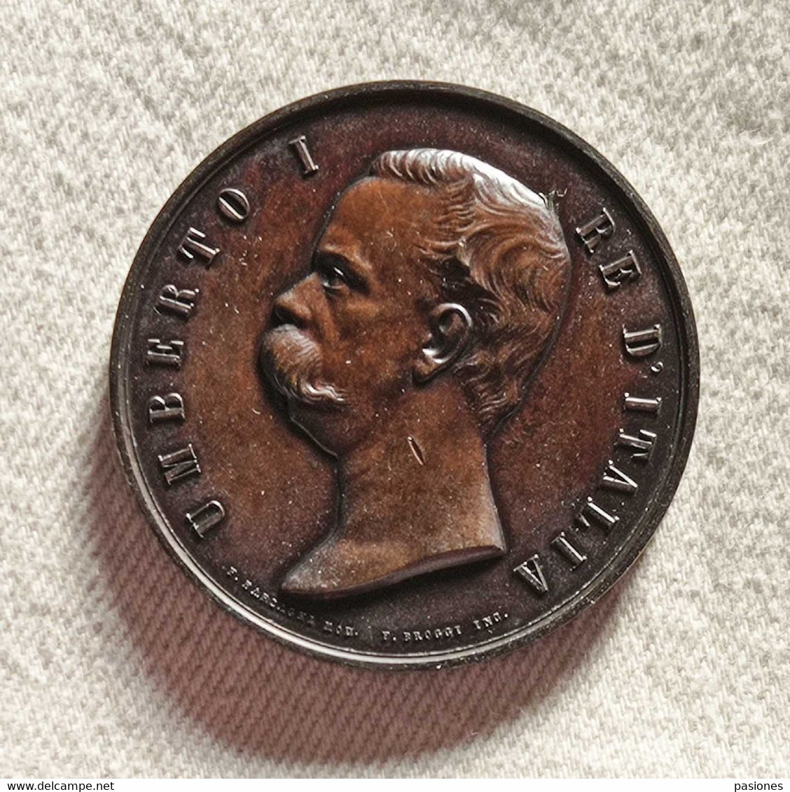 Medaglia Umberto I Esposizione Nazionale Di Milano 1881 "fondi Lucenti" - Adel