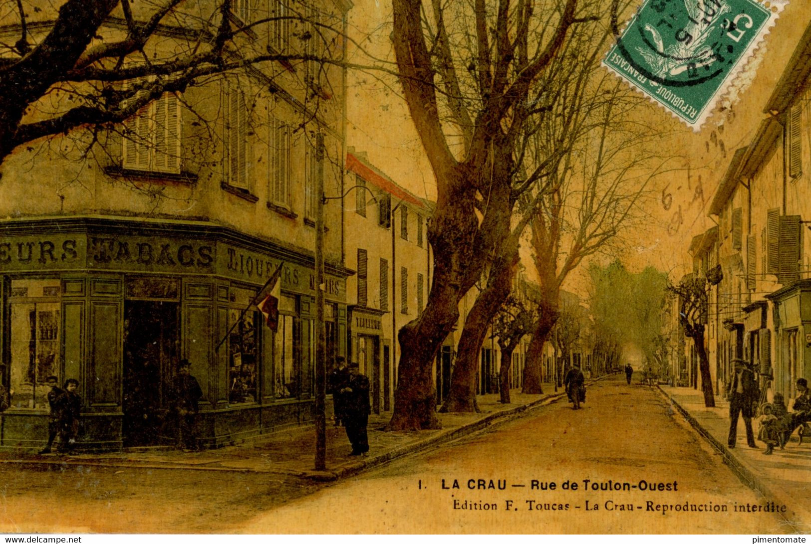 LA CRAU RUE DE TOULON OUEST CARTE GAUFREE 1906 - La Crau