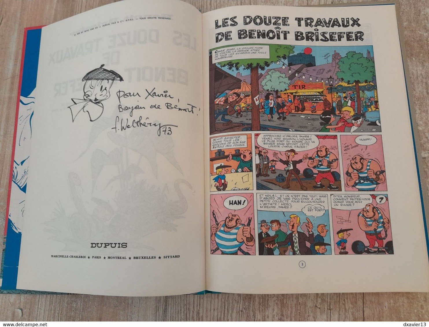 Bande Dessinée Dédicacée -  Benoit Brisefer 3 - Les Douze Travaux De Benoit Brisefer (1972) - Dediche