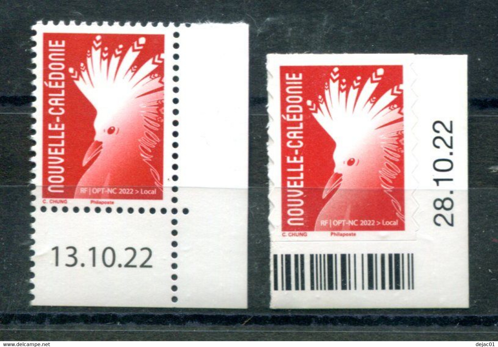 Nouvelle Calédonie - Nouveau Cagou - Timbre Normal + Adhésif Neufs Xxx Coin De Feuille Daté - T 1307 - Unused Stamps