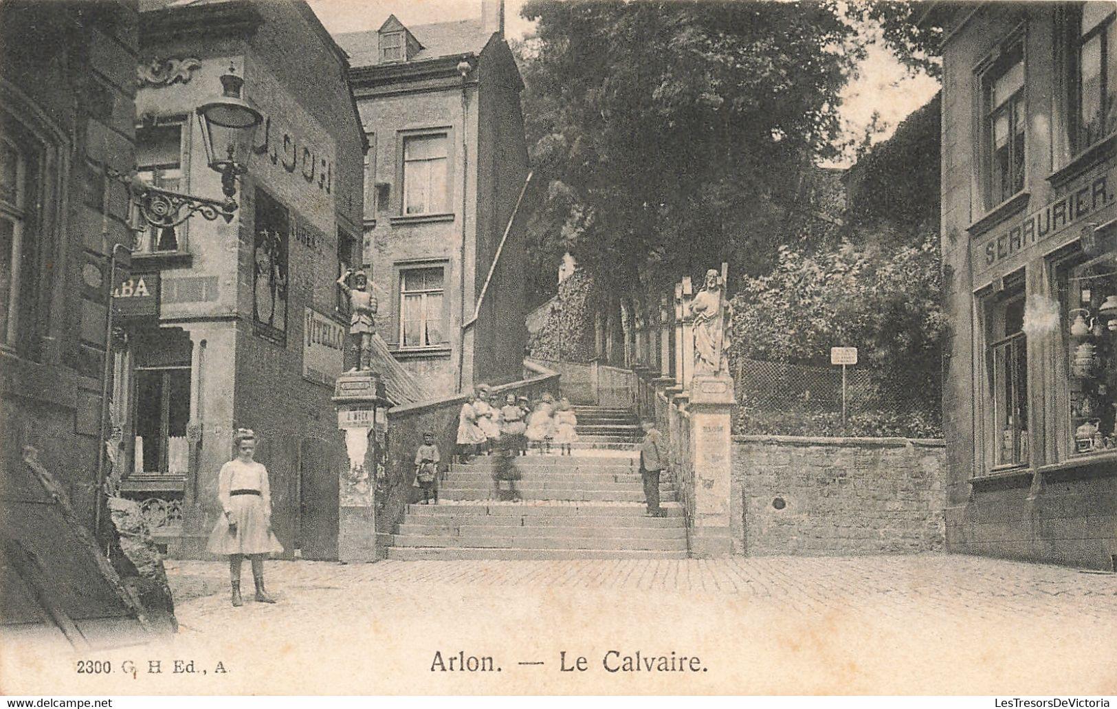 Belgique - Arlon - La Calvaire - Edit. G.H. - Animé - Oblitéré Arlon 1906 - Serrurier - Carte Postale Ancienne - Arlon