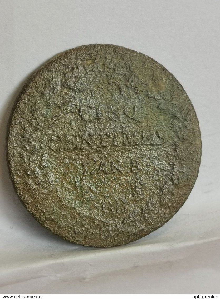 5 CENTIMES DUPRE GRAND MODULE AN 8 BB STRASBOURG / FRANCE - 1792-1804 Erste Französische Republik