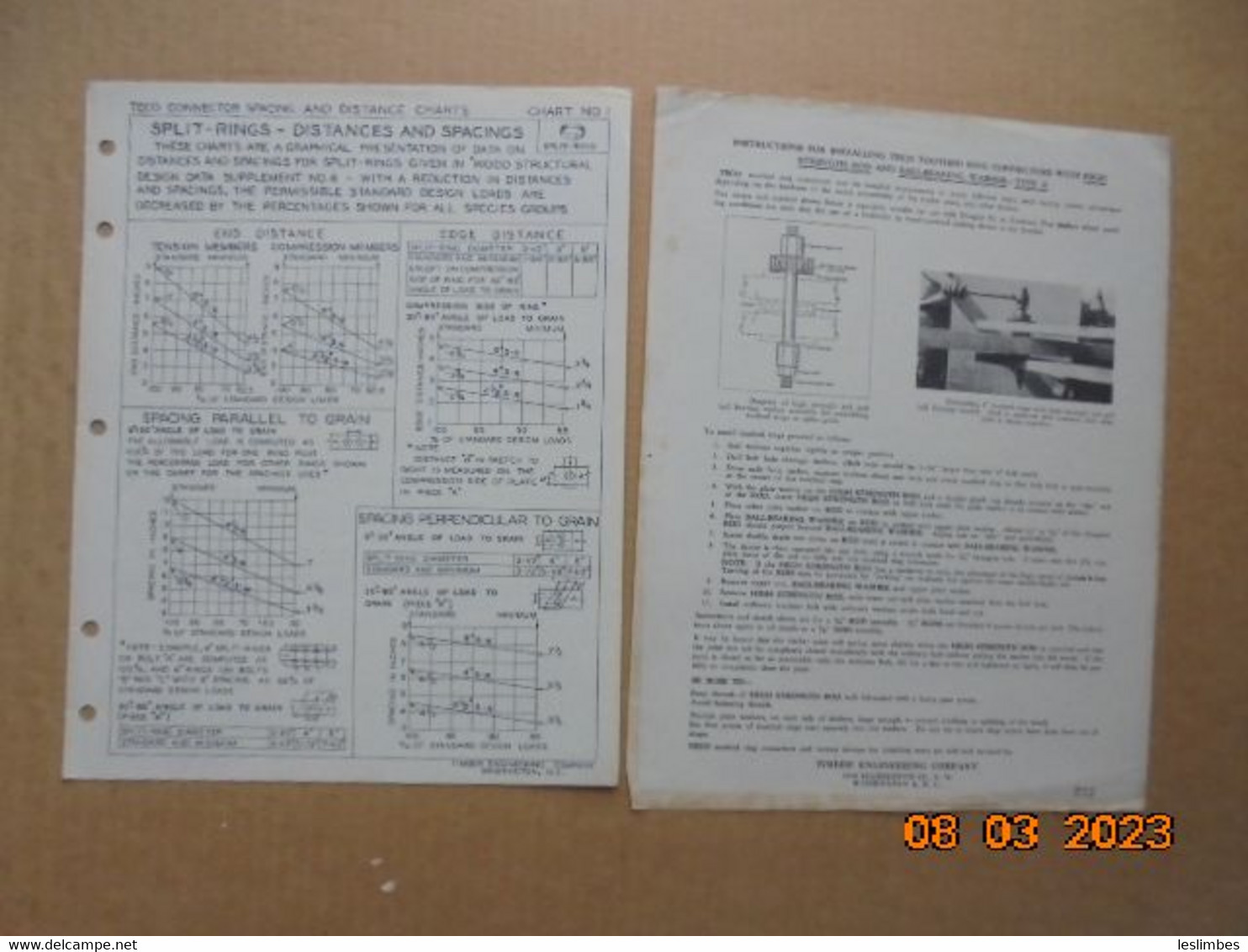 TECO Timber Engineering Co. Connector Spacing And Distance Charts. - Máquinas