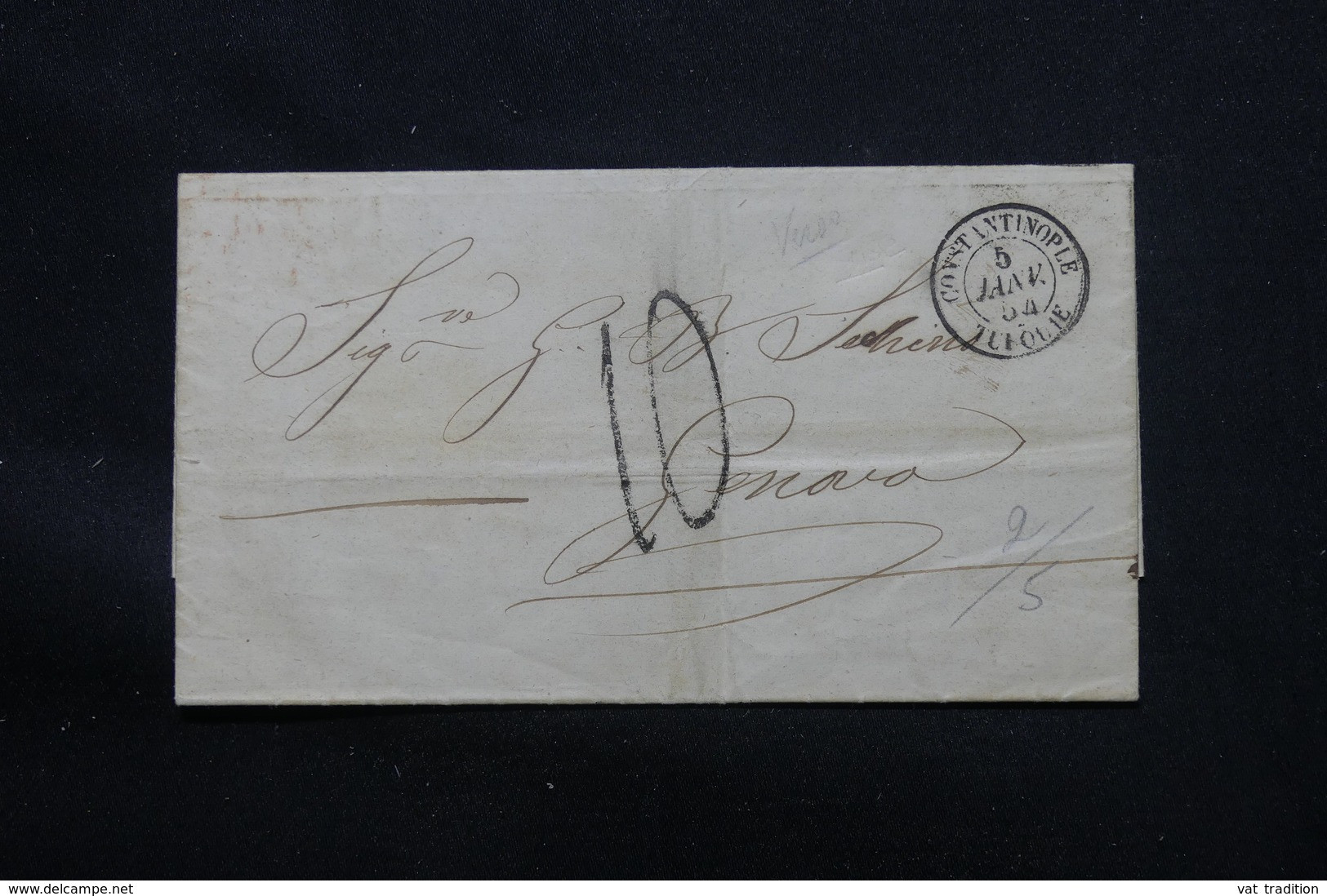 TURQUIE - Lettre De Constantinople Pour L 'Italie En 1854 - L 57513 - ...-1858 Préphilatélie