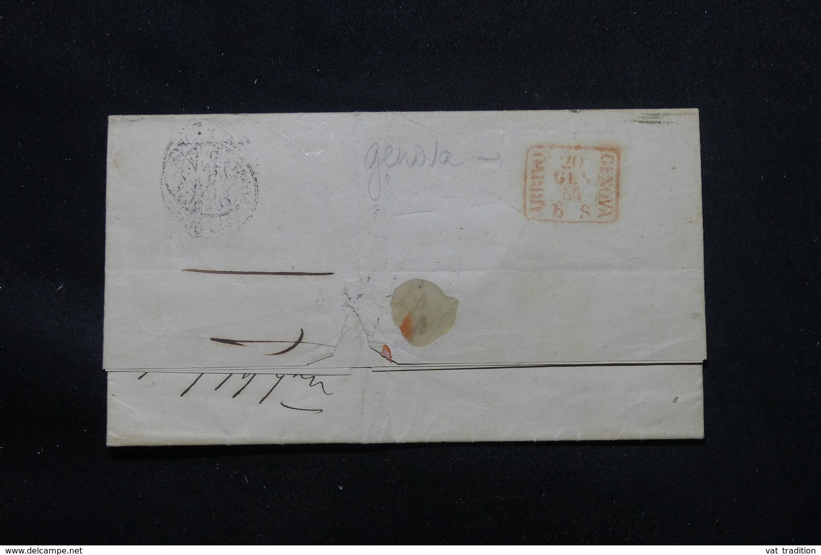 TURQUIE - Lettre De Constantinople Pour L 'Italie En 1854 - L 57513 - ...-1858 Voorfilatelie