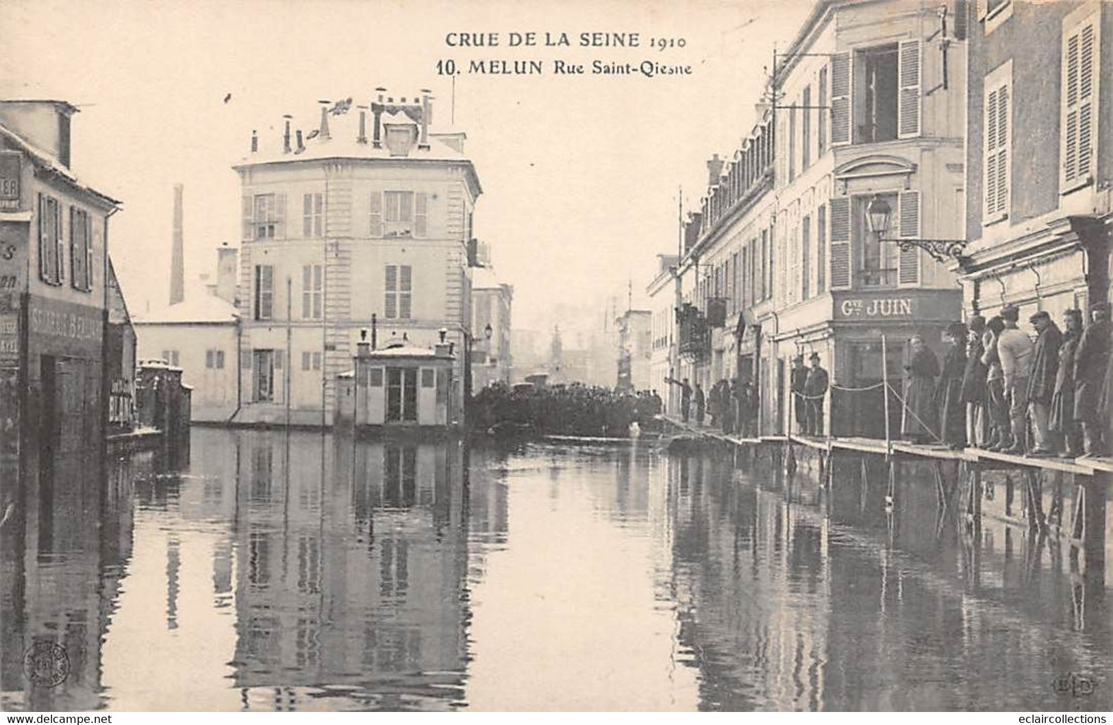 Melun           77          Inondations 1910. Rue Saint Qiesne           (voir Scan) - Melun