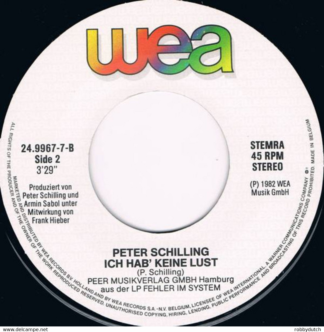 * 7" *  PETER SCHILLING - MAJOR TOM (VÖLLIG LOSGELÖST) (Belgium 1982 EX-) - Altri - Musica Tedesca