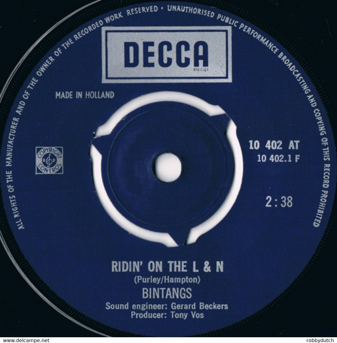 * 7" * BINTANGS - RIDIN' ON THE L & N (Holland 1969) - Cómica