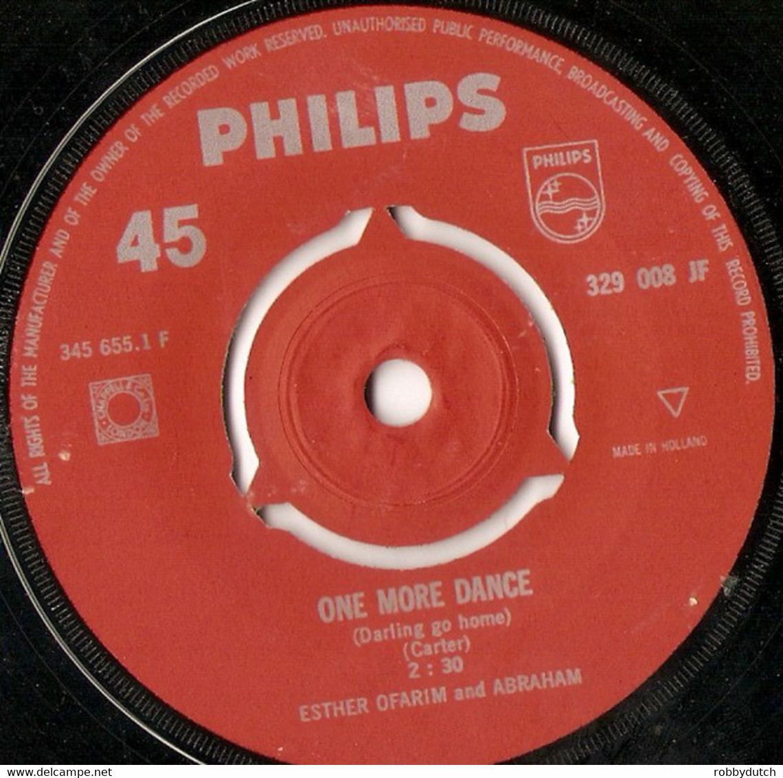 * 7" * ESTHER OFARIM EN ABRAHAM - ONE MORE DANCE (Holland 1968 EX-) - Country Y Folk