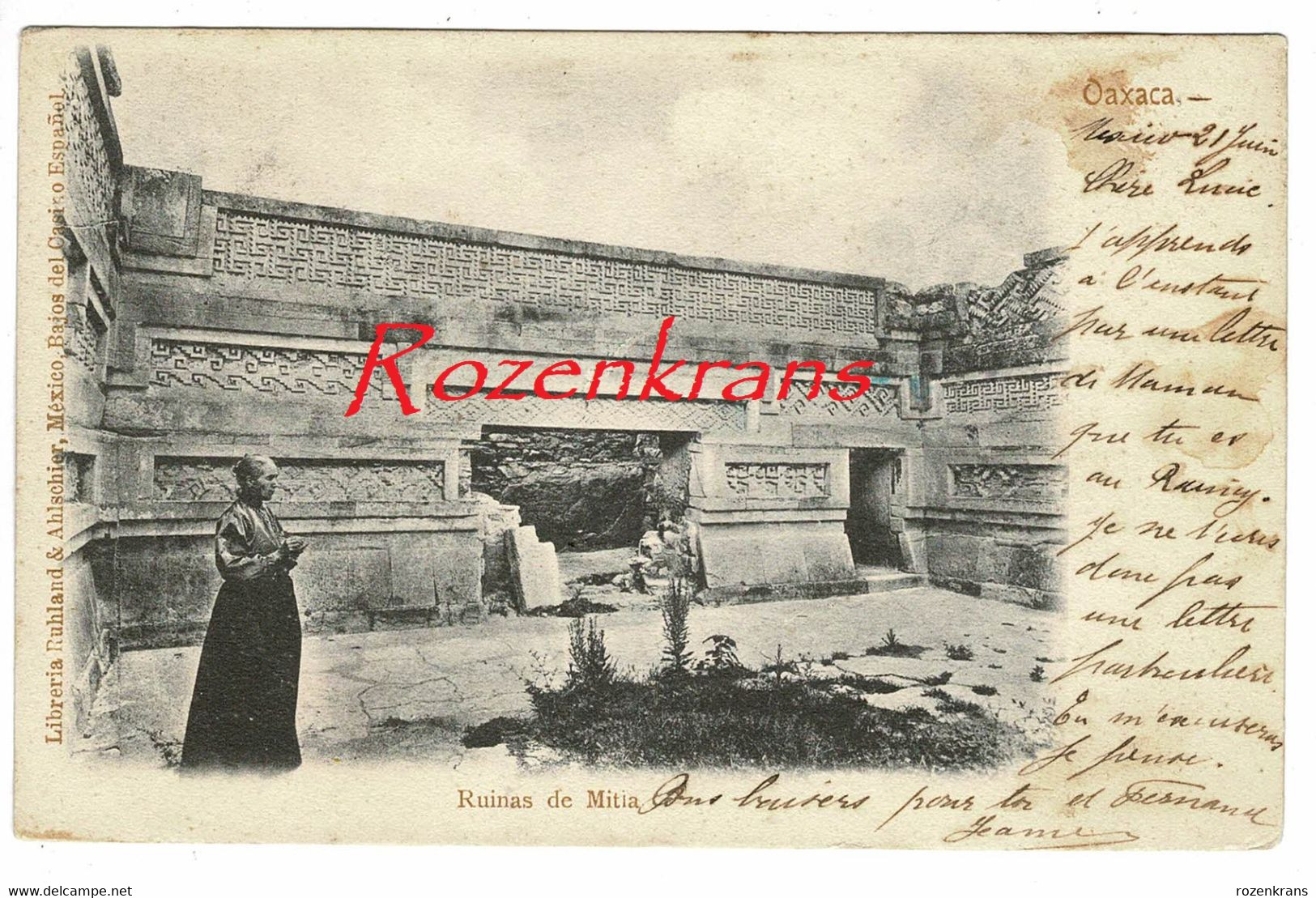 Estado De Oaxaca Las Ruinas De Mitla Mexico Mexique CPA Rare Animee Tarjeta Postal - Mexiko