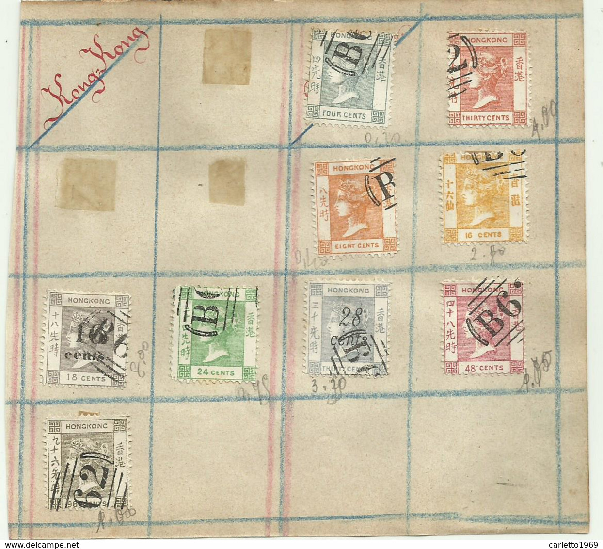 9 FRANCOBOLLI HONG KONG 1862 - Other & Unclassified