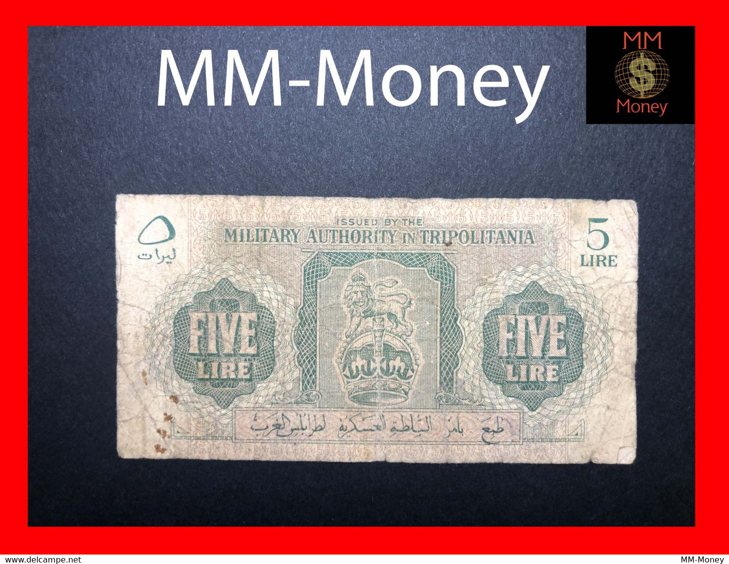 LIBYA 5 Lire  1943  P. M 3   Fine - Libye