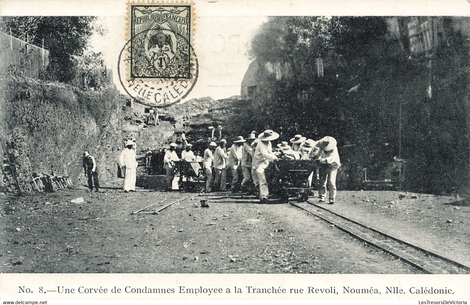 Nouvelle Calédonie - Nouméa - Une Corvée De Condamnes Employee A La Tranchée Rue Revoli - Carte Postale Ancienne - Nouvelle-Calédonie