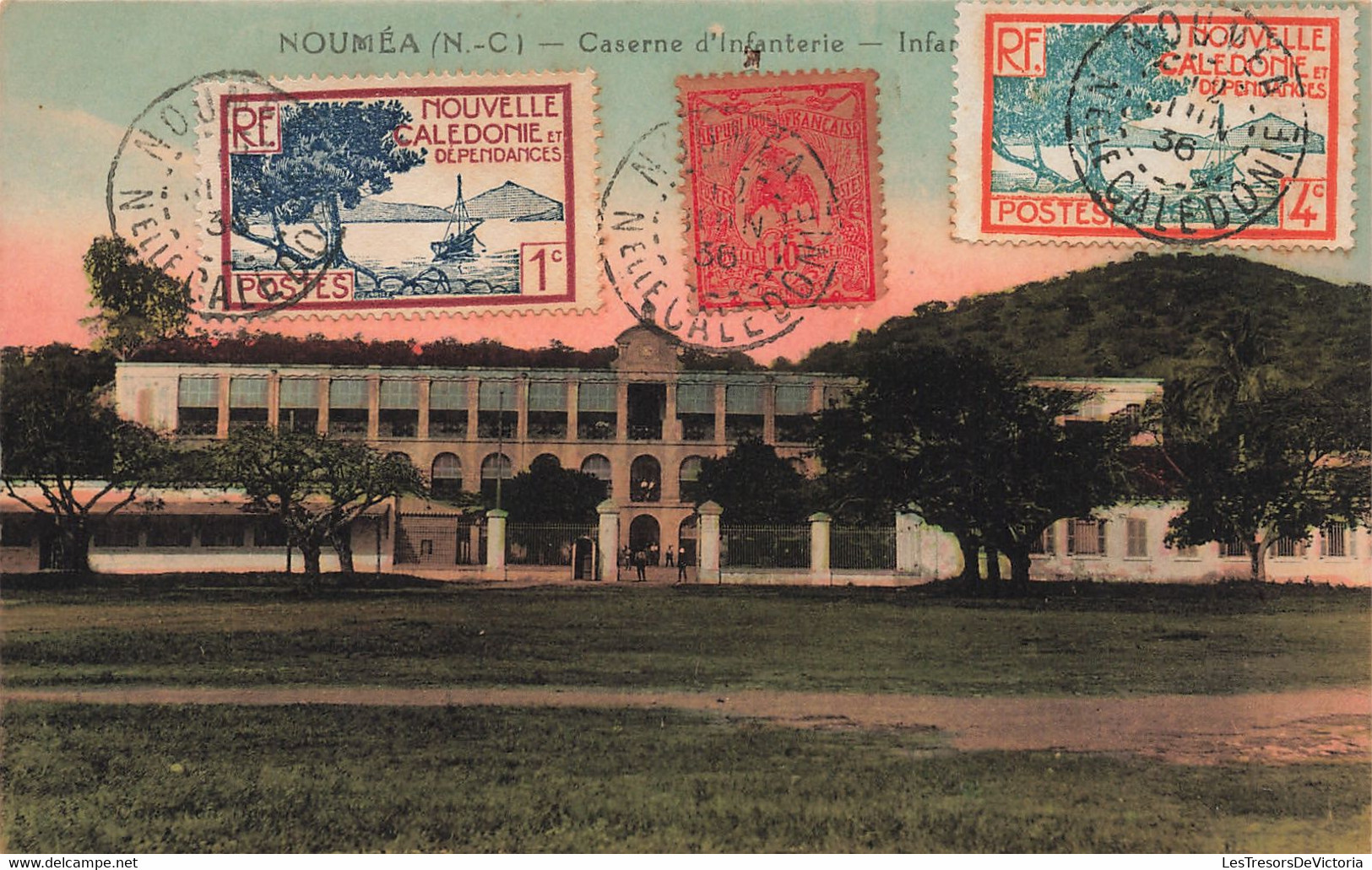 Nouvelle Calédonie - Nouméa - Caserne D'infanterie - Colorisé - Carte Postale Ancienne - Nueva Caledonia