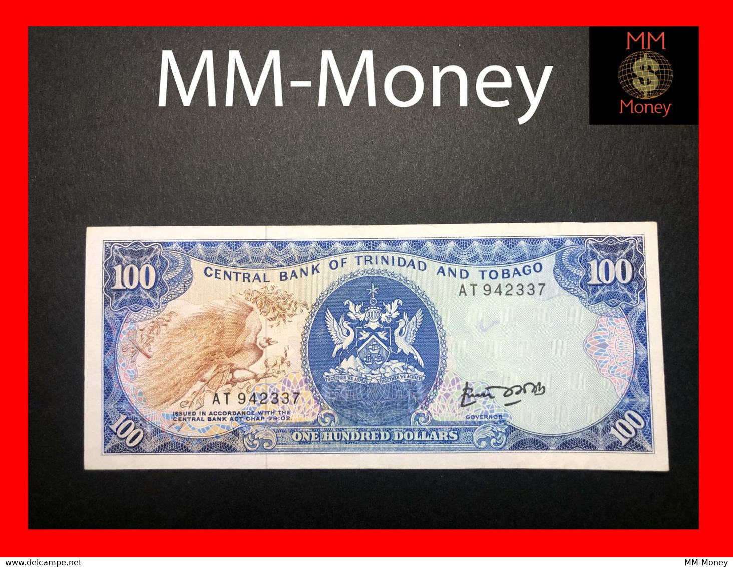 TRINIDAD & TOBAGO  100 $  1985  P. 40 A  "sig. E. A. Bobb"   *scarce*  Grafiti    AXF - Trinité & Tobago