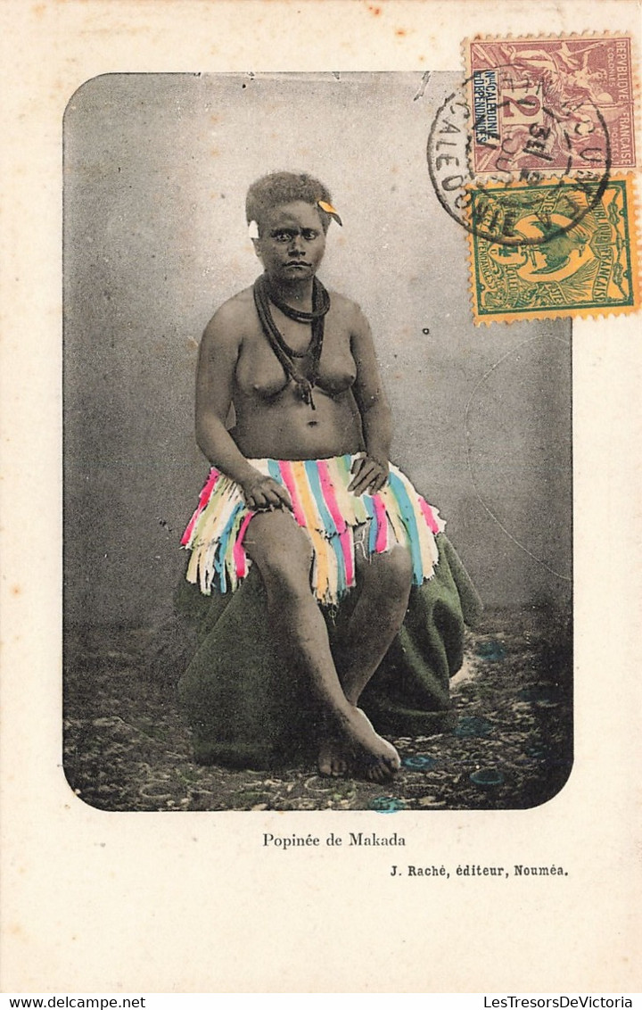 Nouvelle Calédonie - Nouméa - Popinée De Makada - Edit. J. Raché - Colorisé - Sein Nu -  - Carte Postale Ancienne - Nouvelle-Calédonie