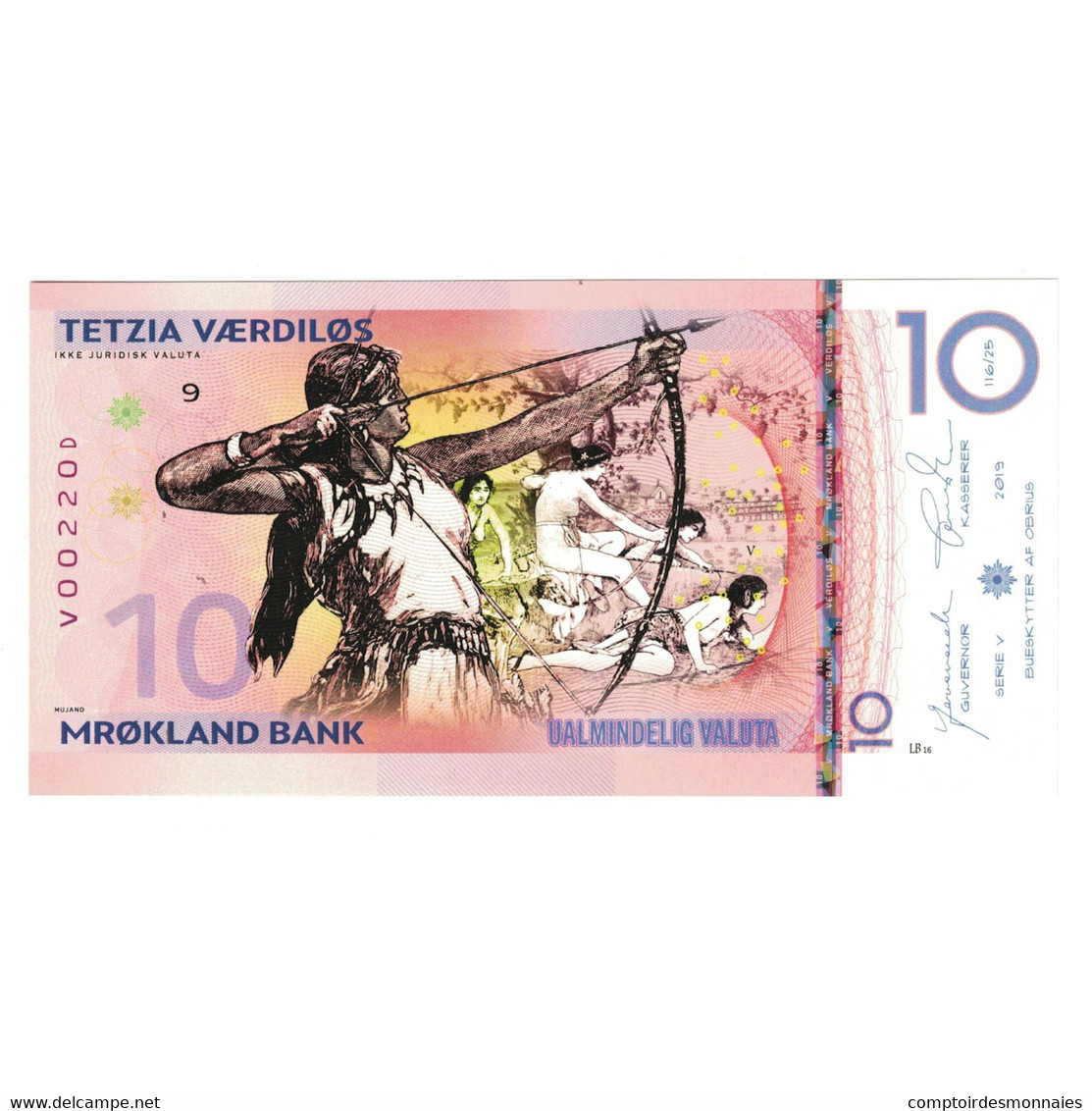 Billet, États-Unis, Billet Touristique, 2019, 10 TEZIA MROKLAND BANK, NEUF - Te Identificeren