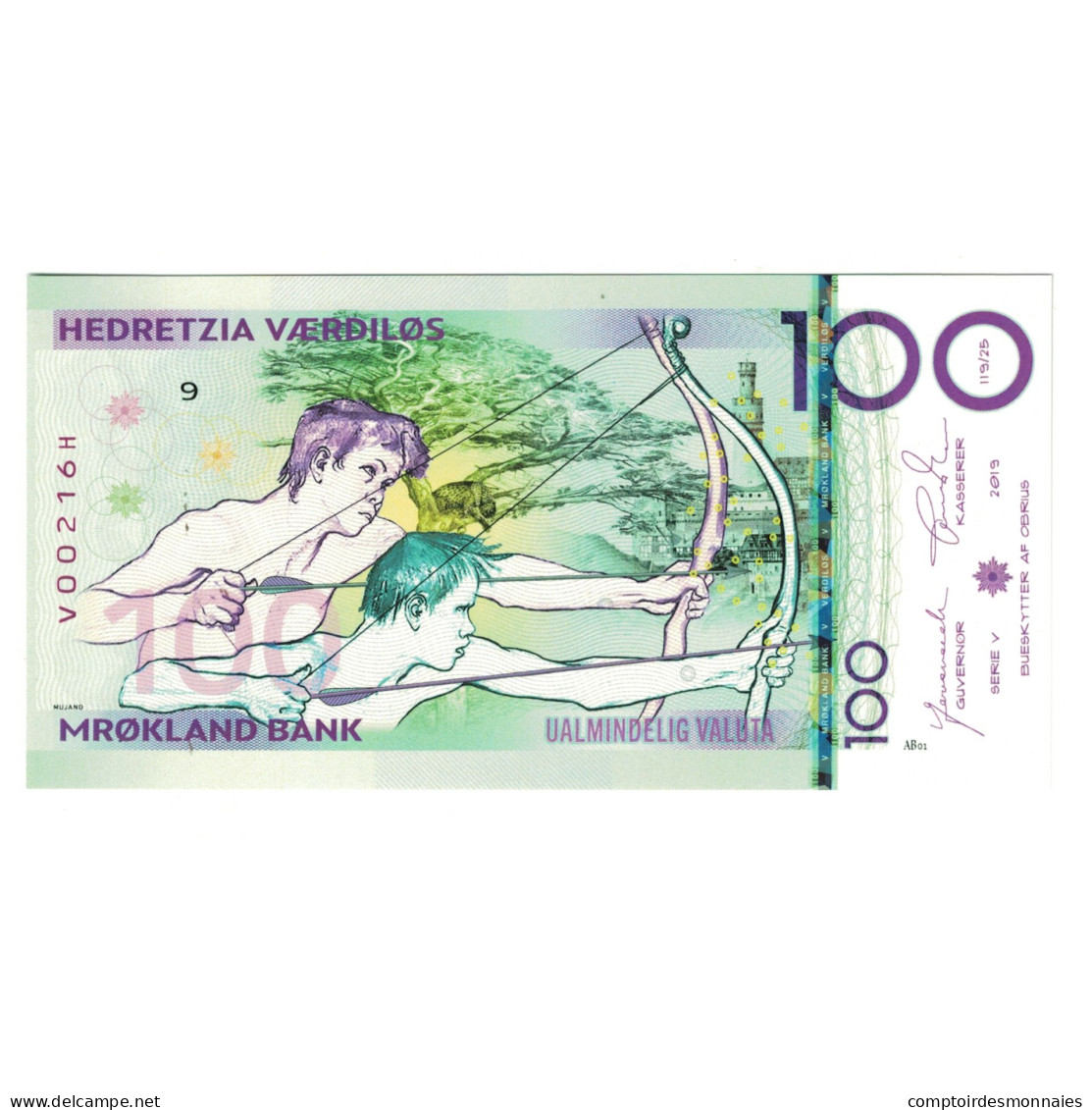 Billet, États-Unis, Billet Touristique, 2019, 100 VAERDILOS MROKLAND BANK, NEUF - A Identifier
