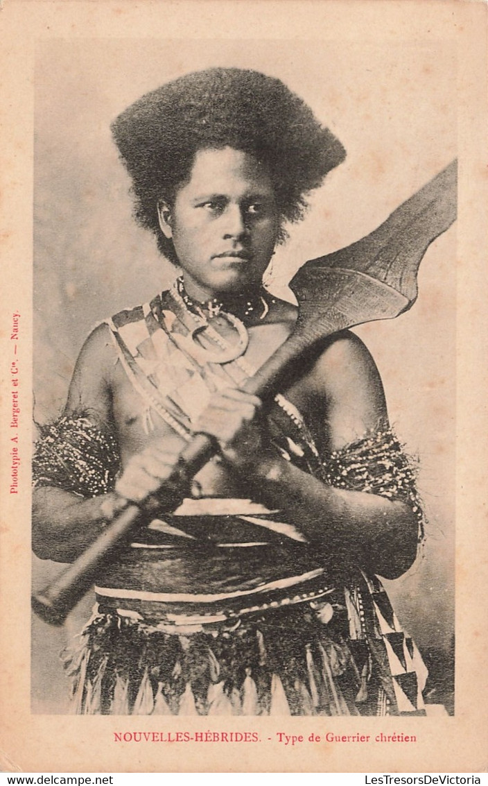 Nouvelle Calédonie - Nouvelles Hébrides - Type De Guerrier Chrétien - A. Bergeret - Carte Postale Ancienne - Nueva Caledonia