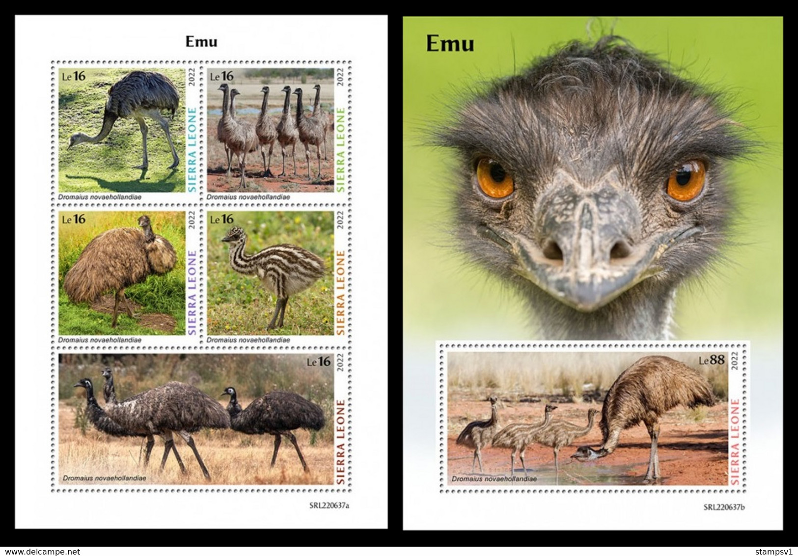 Sierra Leone  2022 Emu. (637) OFFICIAL ISSUE - Avestruces