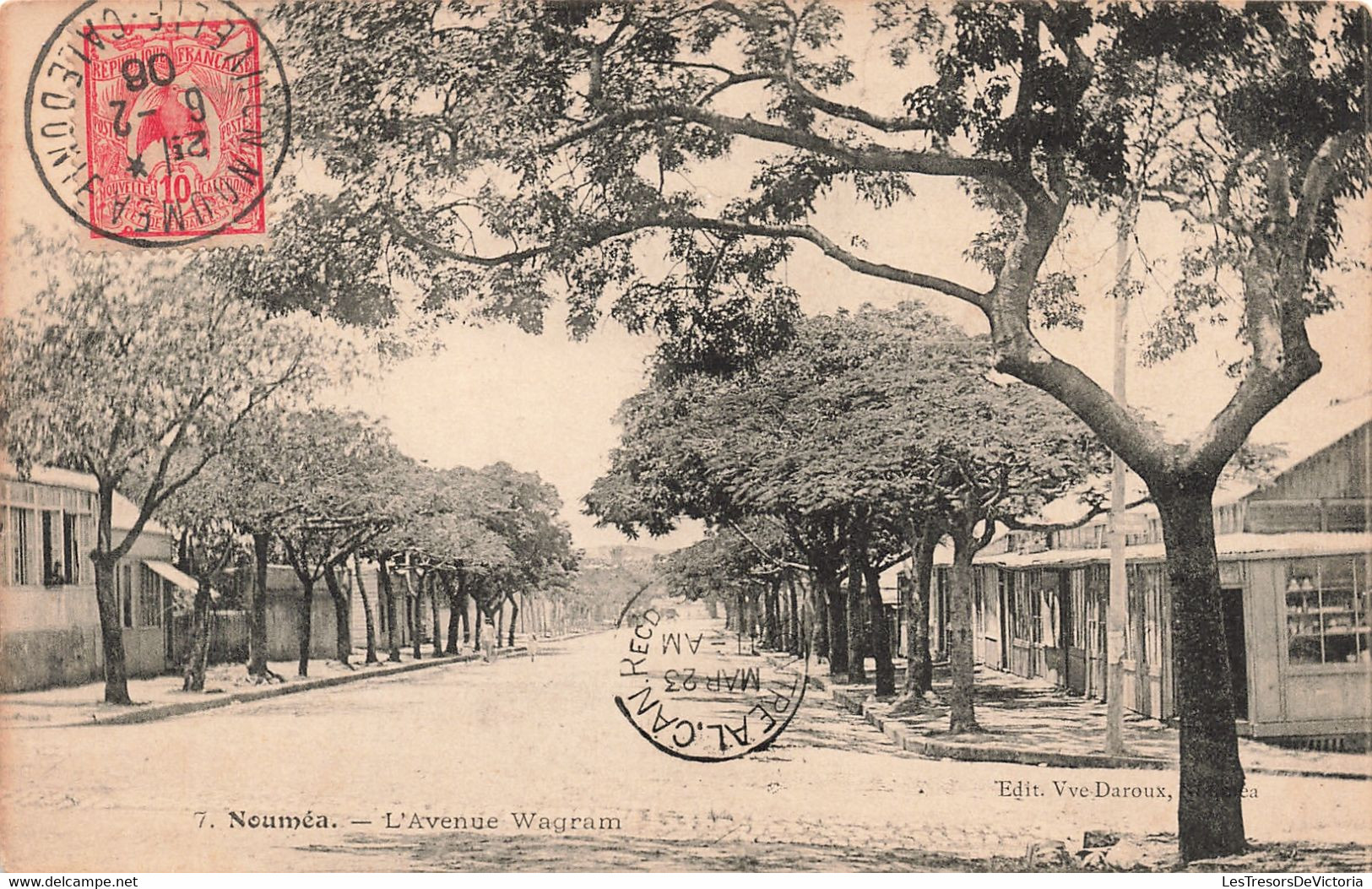 Nouvelle Calédonie - Nouméa - L'avenue Wagram - Edit. Vve Daroux - Destination Canada - Carte Postale Ancienne - Nouvelle-Calédonie