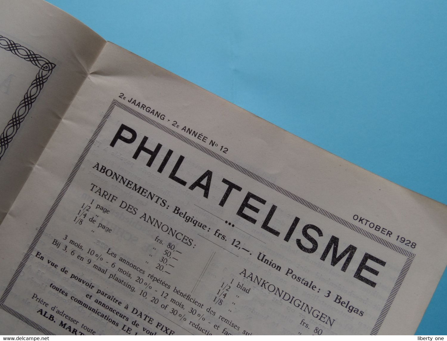 Maandblad PHILATELISME > Postzegelvereeniging " DE SCHELDE " Okt 1928 ( Druk Léon Carette Boulaerlei DEURNE-ZUID ) ! - Trödler & Sammler