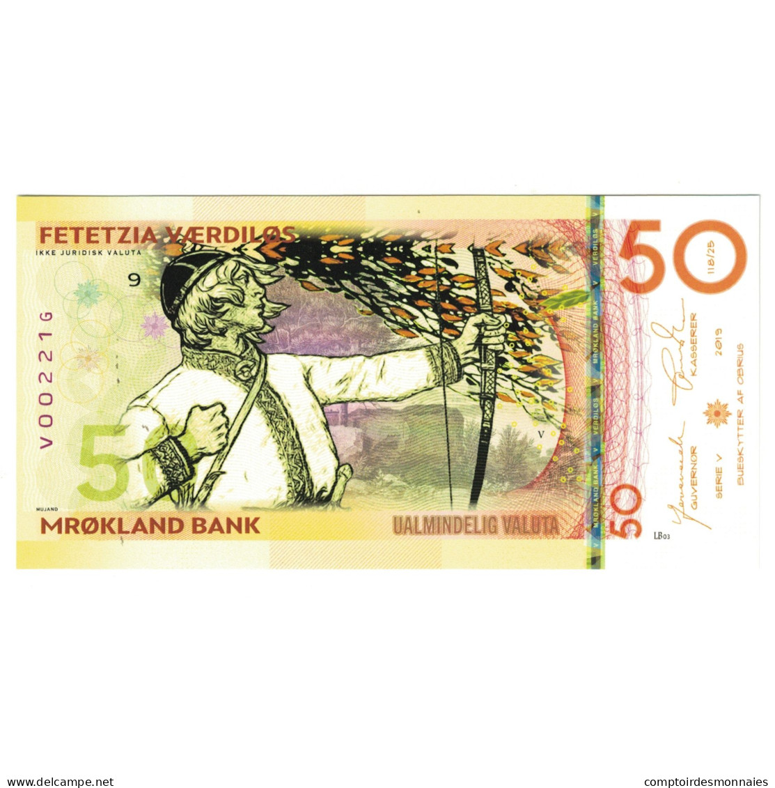 Billet, États-Unis, Billet Touristique, 2019, 50 VERDILOS MROKLAND BANK, NEUF - A Identifier