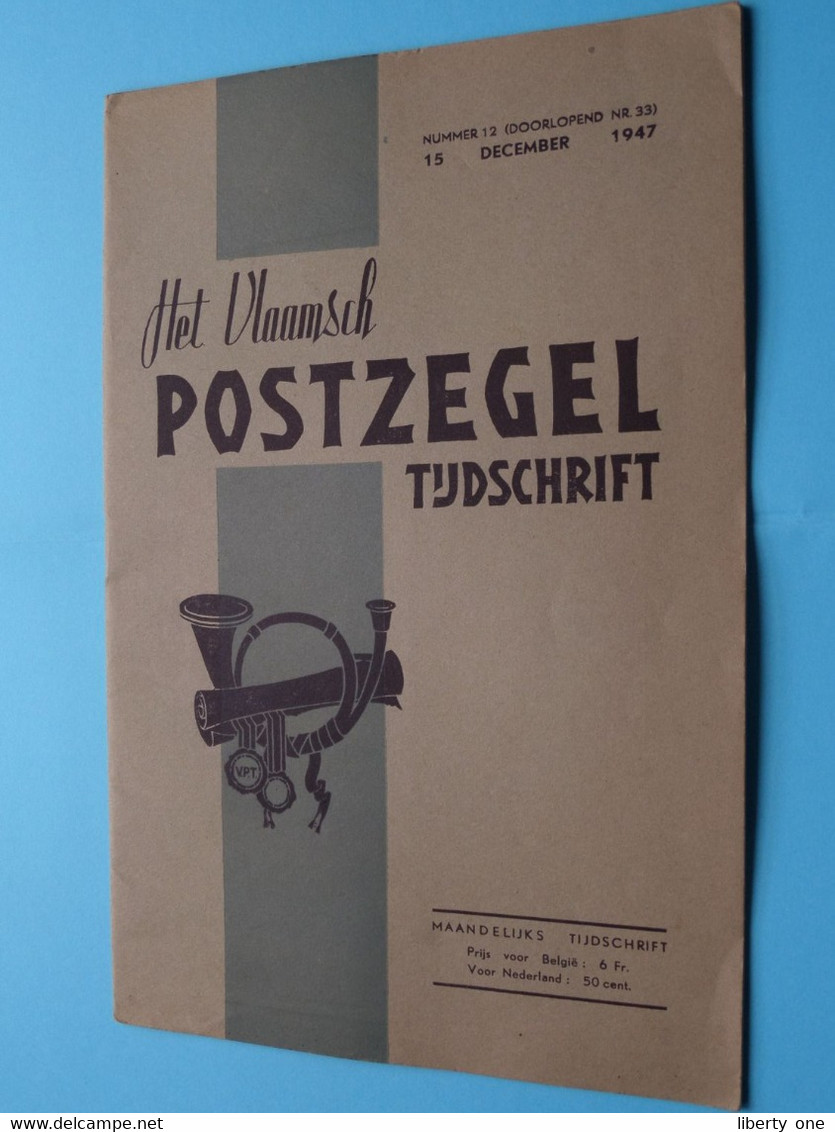 Het Vlaamsch POSTZEGEL Tijdschrift  > 15 Dec 1947 ( Uitg. Jos. V.-J. VERKEST Tielt ) Fed. Vlaamse Postzegelkringen ! - Antigüedades & Colecciones