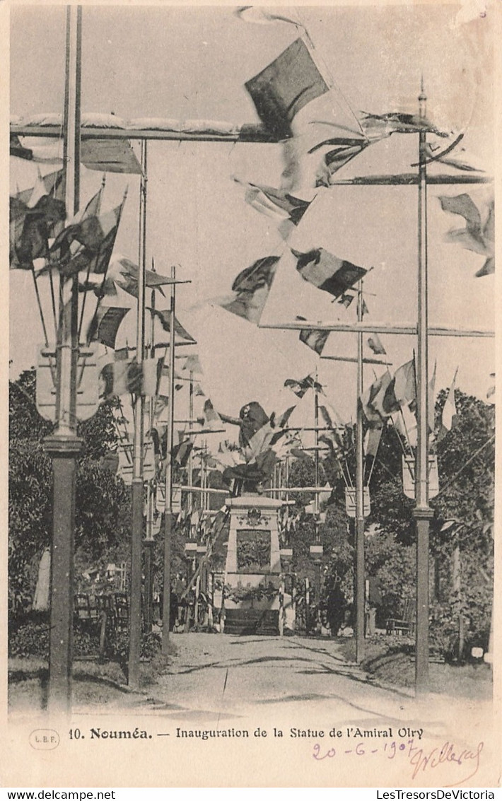 Nouvelle Calédonie - Nouméa - Inauguration De La Statue De L'amiral Orly - Stenegraphie Au Dos ?- Carte Postale Ancienne - Neukaledonien