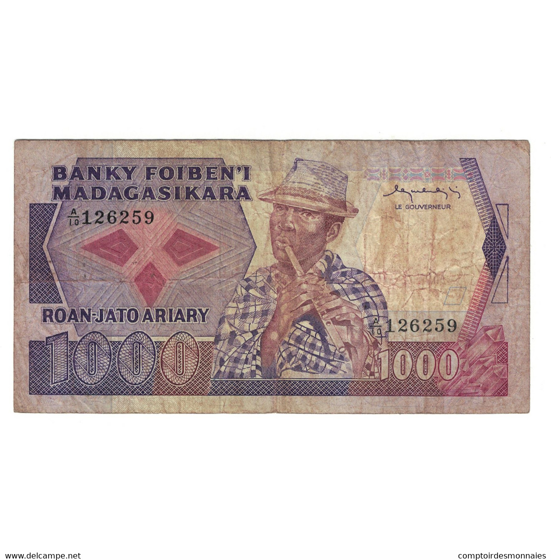 Billet, Madagascar, 1000 Francs = 200 Ariary, KM:68a, TB - Madagascar