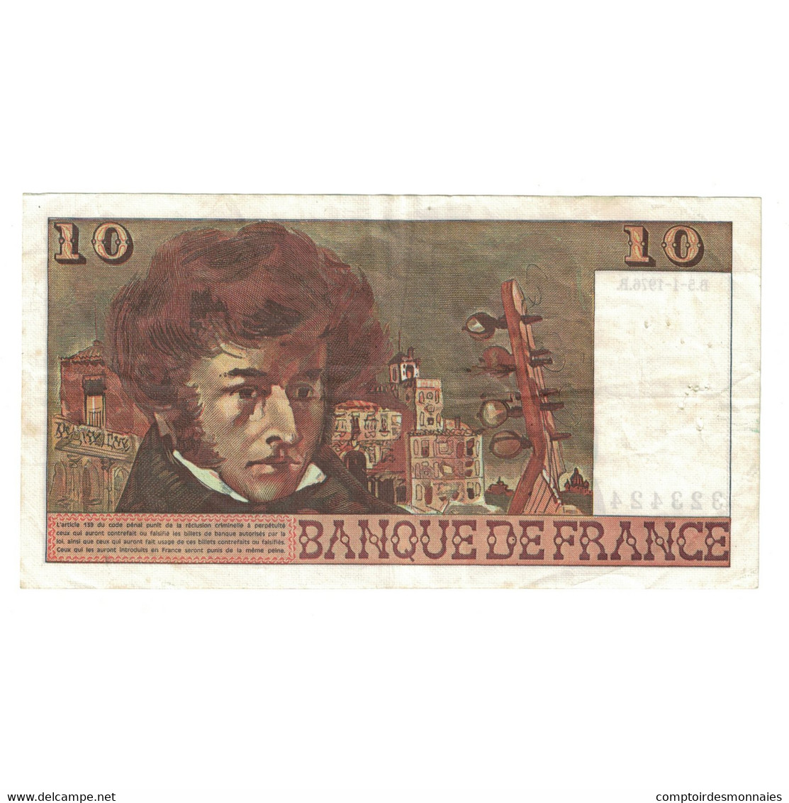 France, 10 Francs, Berlioz, 1972, T.284323424, TTB, Fayette:63.17, KM:150c - 10 F 1972-1978 ''Berlioz''