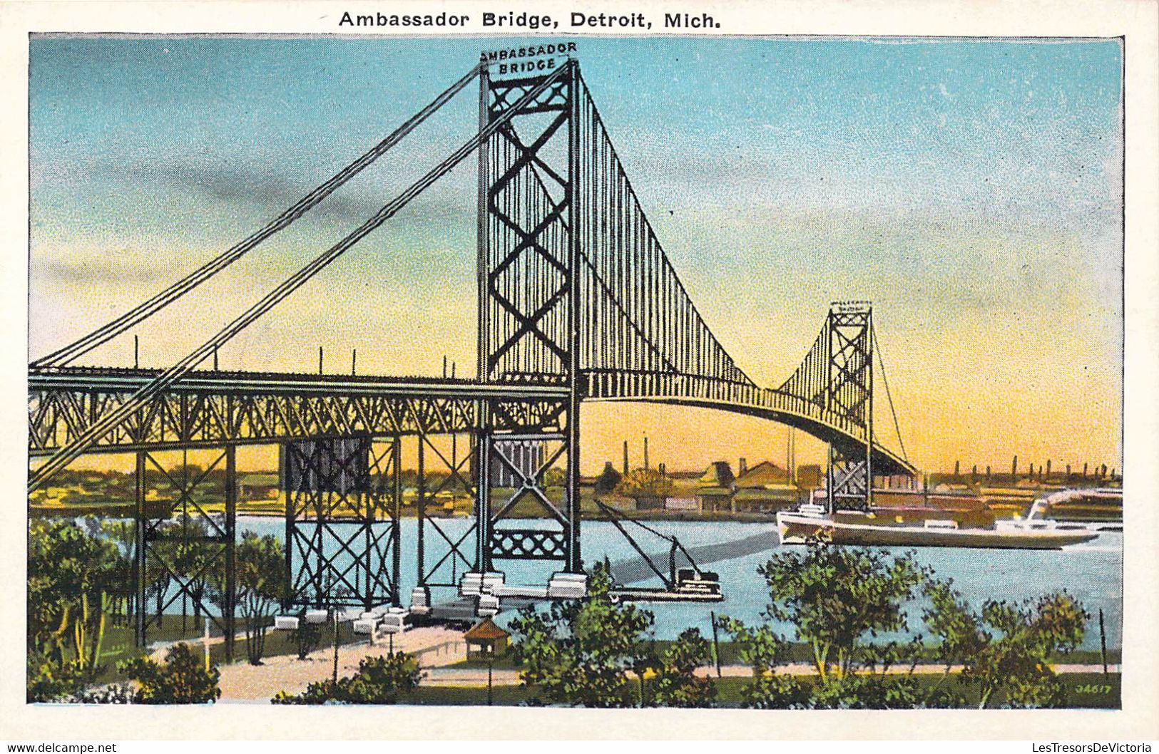 ETATS-UNIS - Michigan - Detroit -  Ambassador Bridge - Carte Postale Ancienne - Detroit