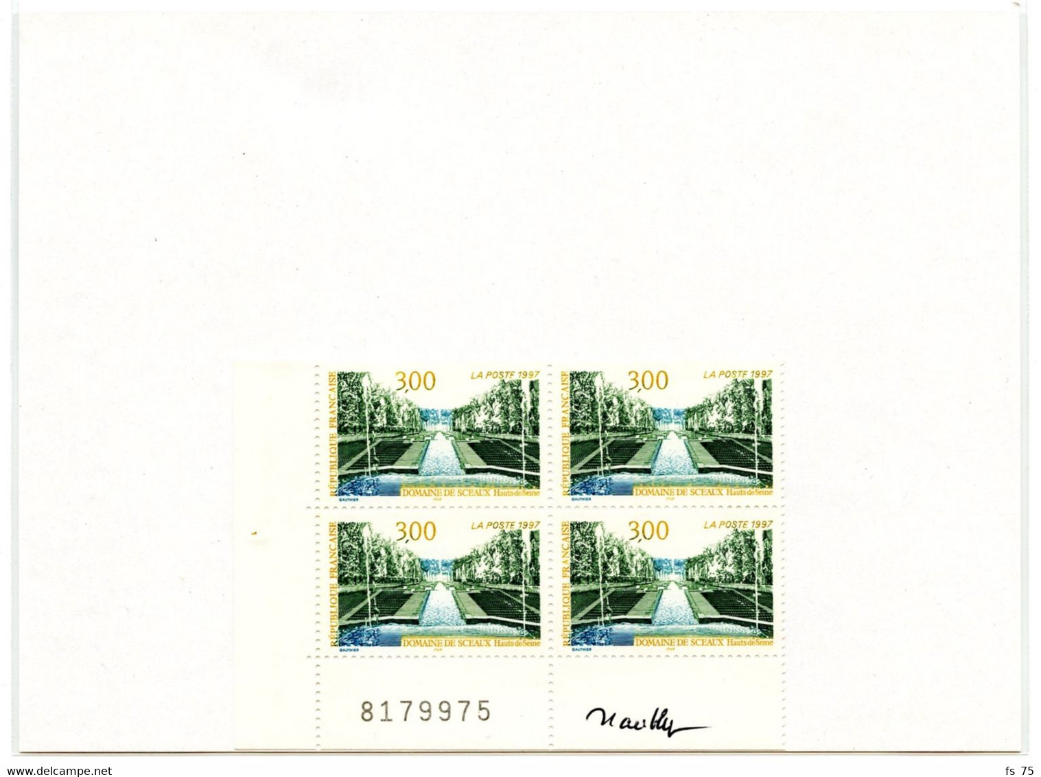 FRANCE - N°3109 - 3F DOMAINE DE SCEAUX - BLOC DE 4 - SIGNE S. GAUTHIER - Unused Stamps