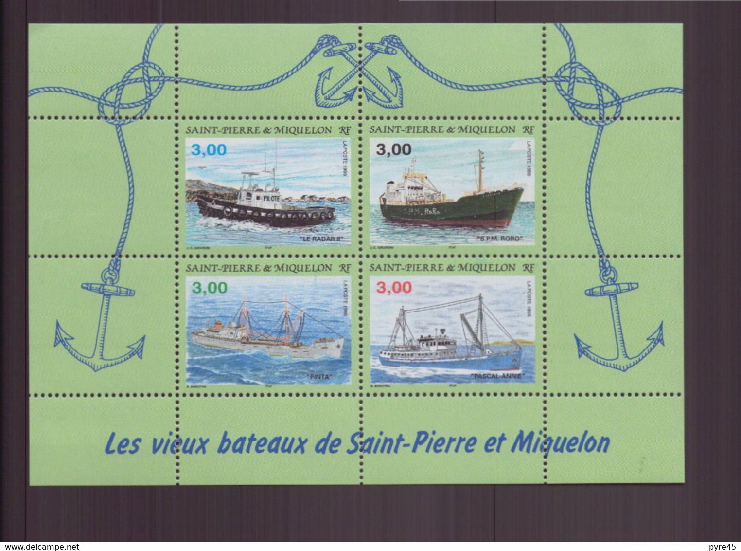 SPM, 1996, BF N° 5** " Les Vieux Bateaux De Saint-Pierre & Miquelon " Cote 11€ - Blocs-feuillets