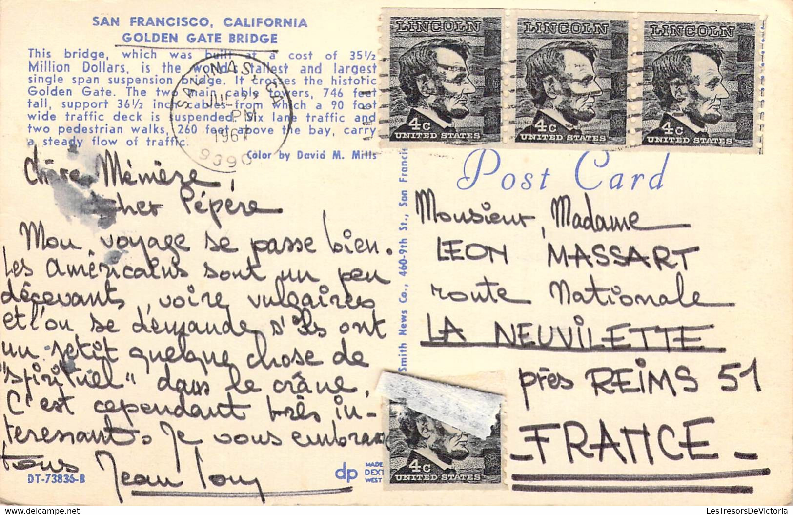 ETATS-UNIS - California - San Francisco - Golden Gate Bridge - Carte Postale Ancienne - San Francisco