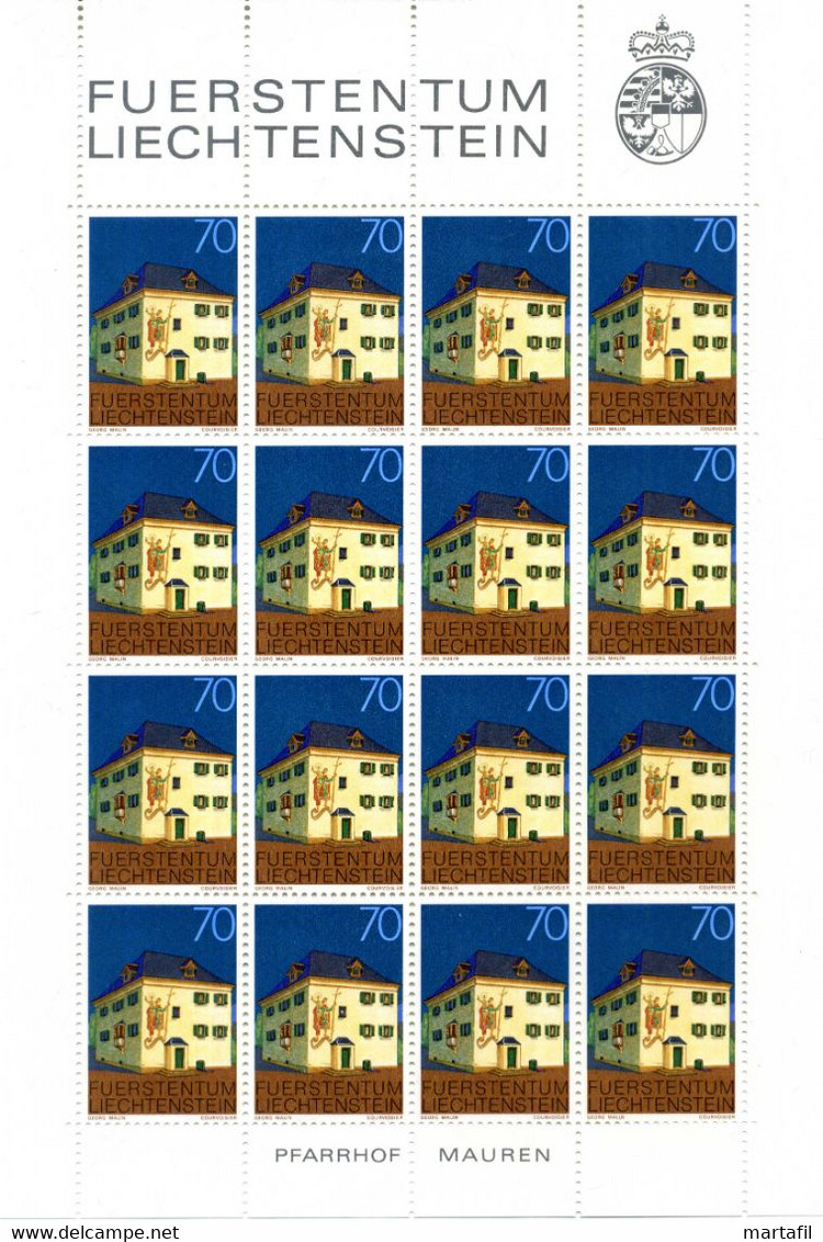 1978 LIECHTENSTEIN Minifogli MNH **, 633/638 Edifici Caratteristici Del Liechtenstein - Blokken