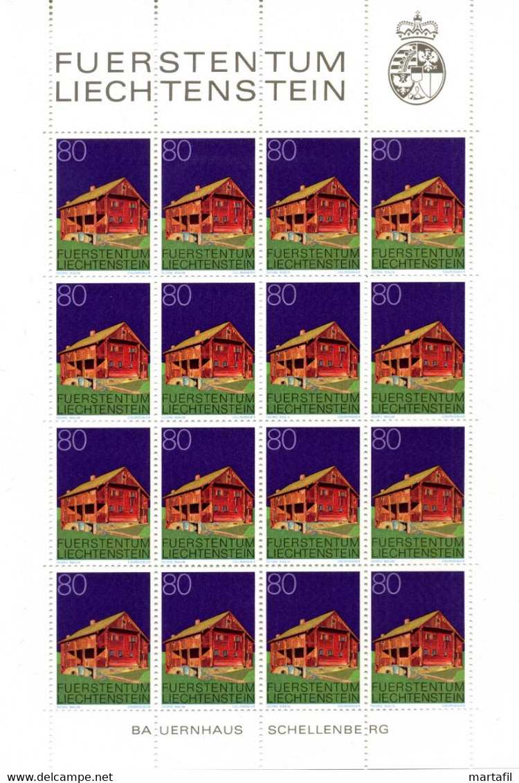1978 LIECHTENSTEIN Minifogli MNH **, 633/638 Edifici Caratteristici Del Liechtenstein - Blokken